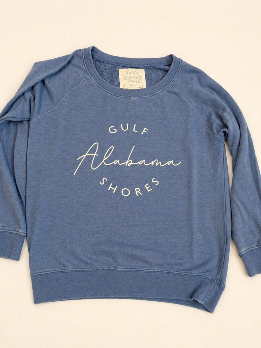 Heritage Light Blue Crewneck Pullover with Interior Label